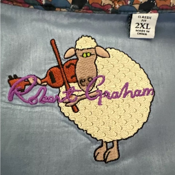 Robert Graham men’s 2XL cotton flip cuff long sleeved shirt. Gently pre-owned - Picture 5 of 5